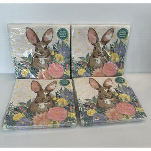 Pioneer Woman Paper Napkins Bunny Rabbit Roses 20 Count 2 Ply 4 Packages Easter